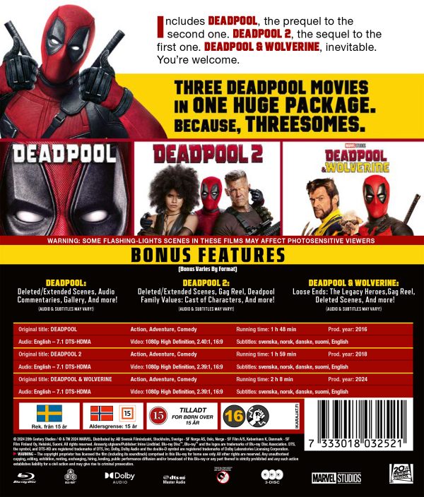 DEADPOOL 1-3 MOVIE COLLECTION (3 disc) - Blu-ray DEADPOOL 1-3 MOVIE COLLECTION (3 disc) - Blu-ray